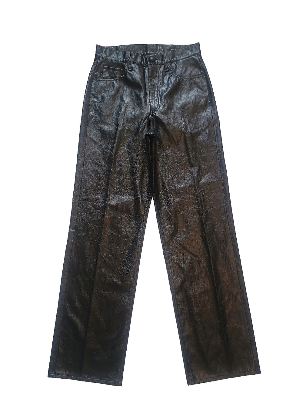 Rag & Bone Womens Black Faux Leather Straight Pants Trouser Size: 0